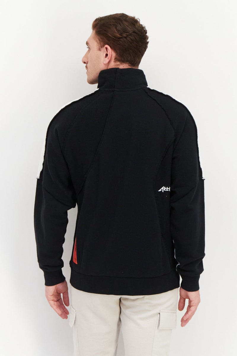 PUMA جاكيت تدريب رياضي للرجال بأكمام طويلة، أسود - Image 2